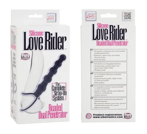 California Exotic Novelties Silicone Love Rider Beaded Dual Penetrator - Black | Anal California Exotic Novelties Silicone Love Rider Beaded Dual Penetrator - Black | Anal