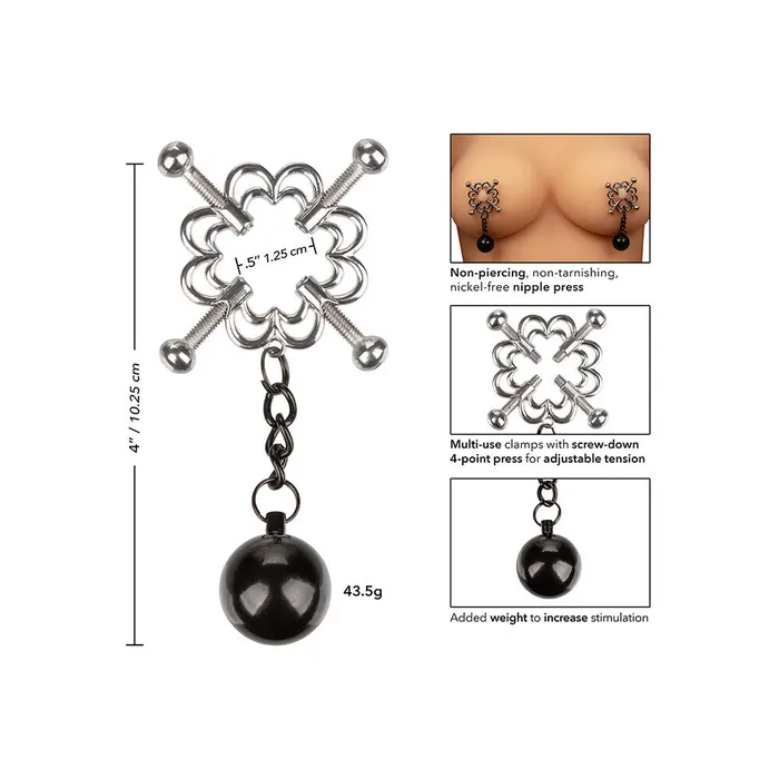 California Exotic Female Sex Toys | Nipple Grips 4 Point Weighted Nipple Press California Exotic Female Sex Toys | Nipple Grips 4 Point Weighted Nipple Press