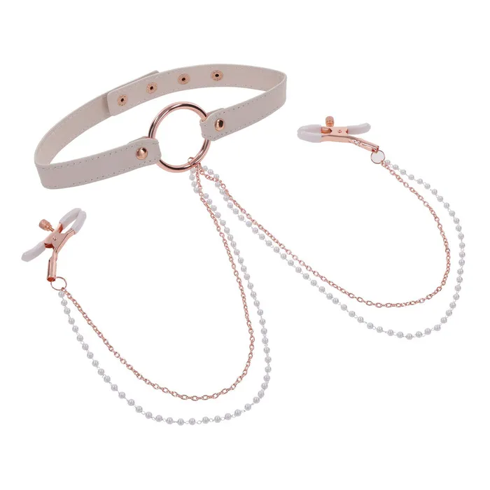 Couples | Sportsheets Sex and Mischief Collar with Nipple Clamps