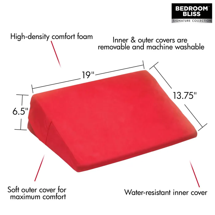E-Z Sensations Vibrators | Love Cushion Small Wedge Pillow - Red