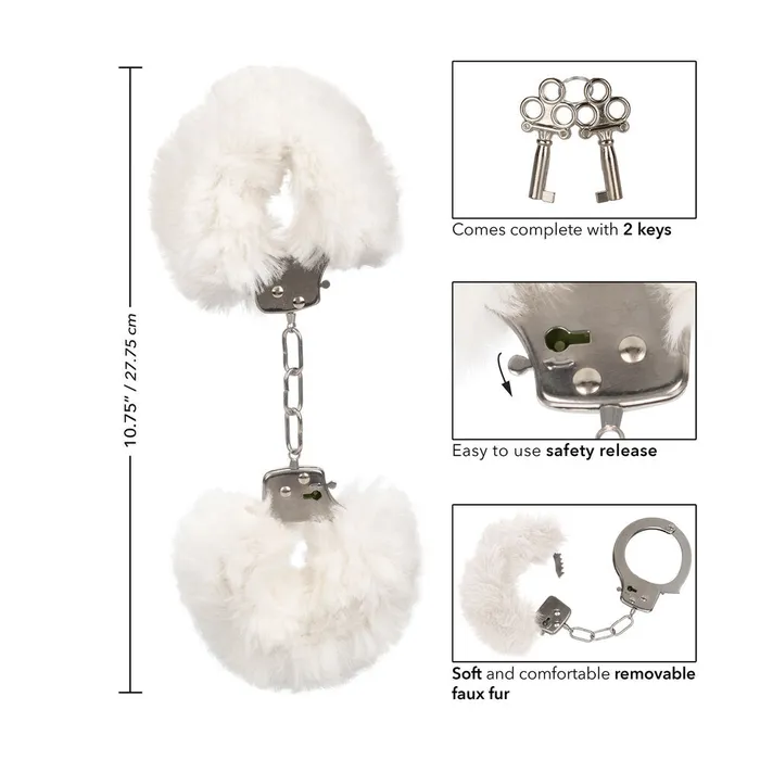 Female Sex Toys | California Exotic Ultra Fluffy Furry Cuffs White