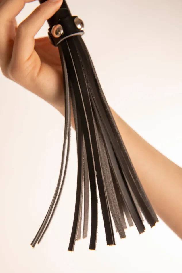 Female Sex Toys | SCALA Taboom Frusta Corta in Eco Pelle Nera