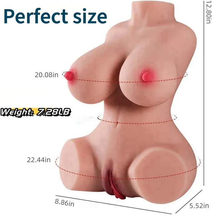 Lover Senses Male Sex Toys | Ms Jackie 7.7 LB Life Like 3 in 1 Mini Sex Doll by Lover Senses