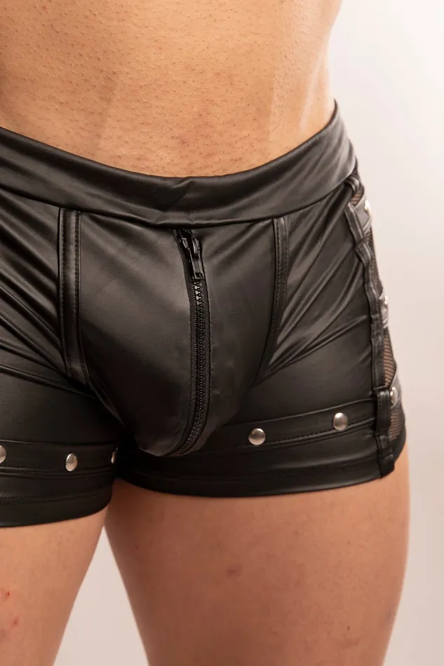 ORION Female Sex Toys | Boxer con Borchie in Ecopelle Nero