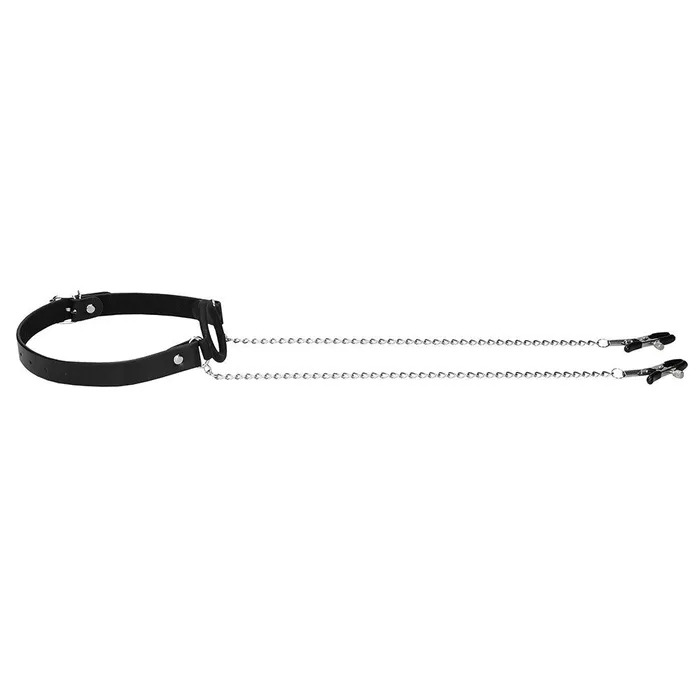 Ouch O Ring Gag With Nipple Clamps | Shots Toys Couples Ouch O Ring Gag With Nipple Clamps | Shots Toys Couples