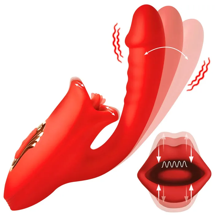 XR Brands Female Sex Toys Play Hard Deep Kiss Kissing Silicone Rabbit